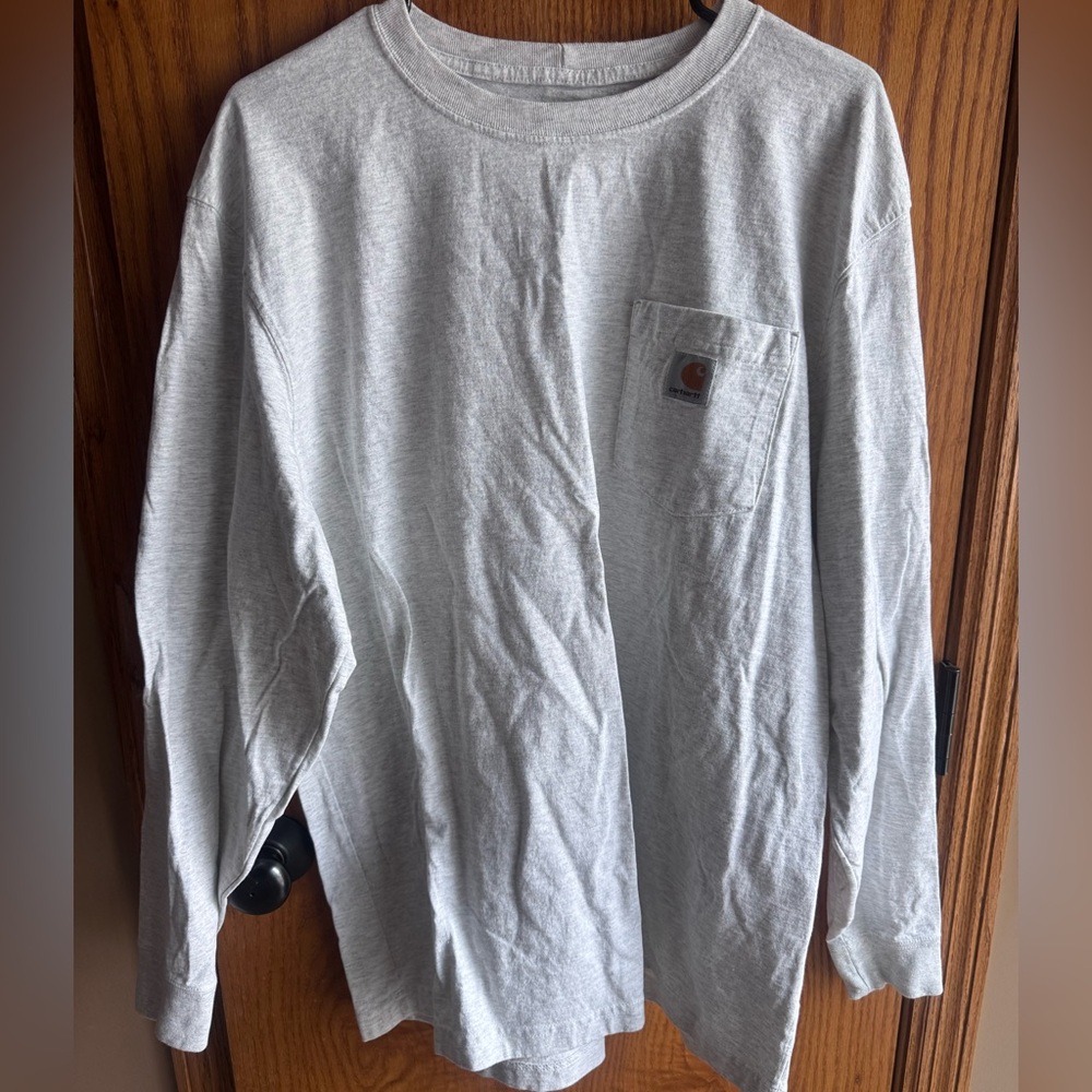 Carhartt Men's Light Gray Long Sleeve Tee